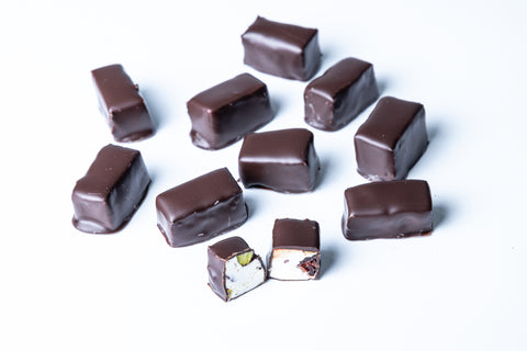 Pistachio and Cranberry Nougat Bites