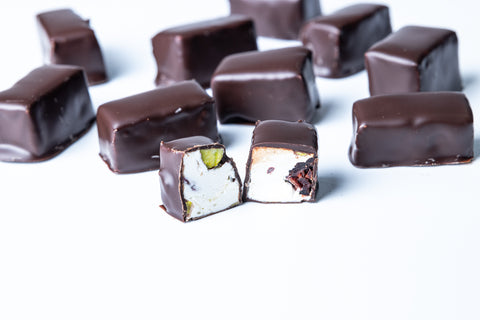 Pistachio and Cranberry Nougat Bites