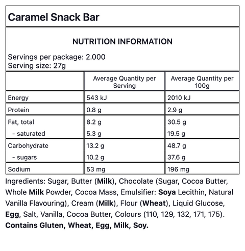 Caramel Snack Bar (2pcs)