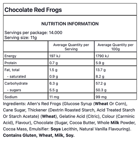 Chocolate Coated Red Frogs (14pcs)