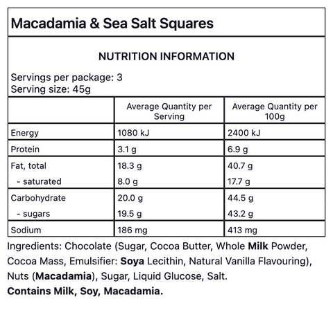 Macadamia & Sea Salt